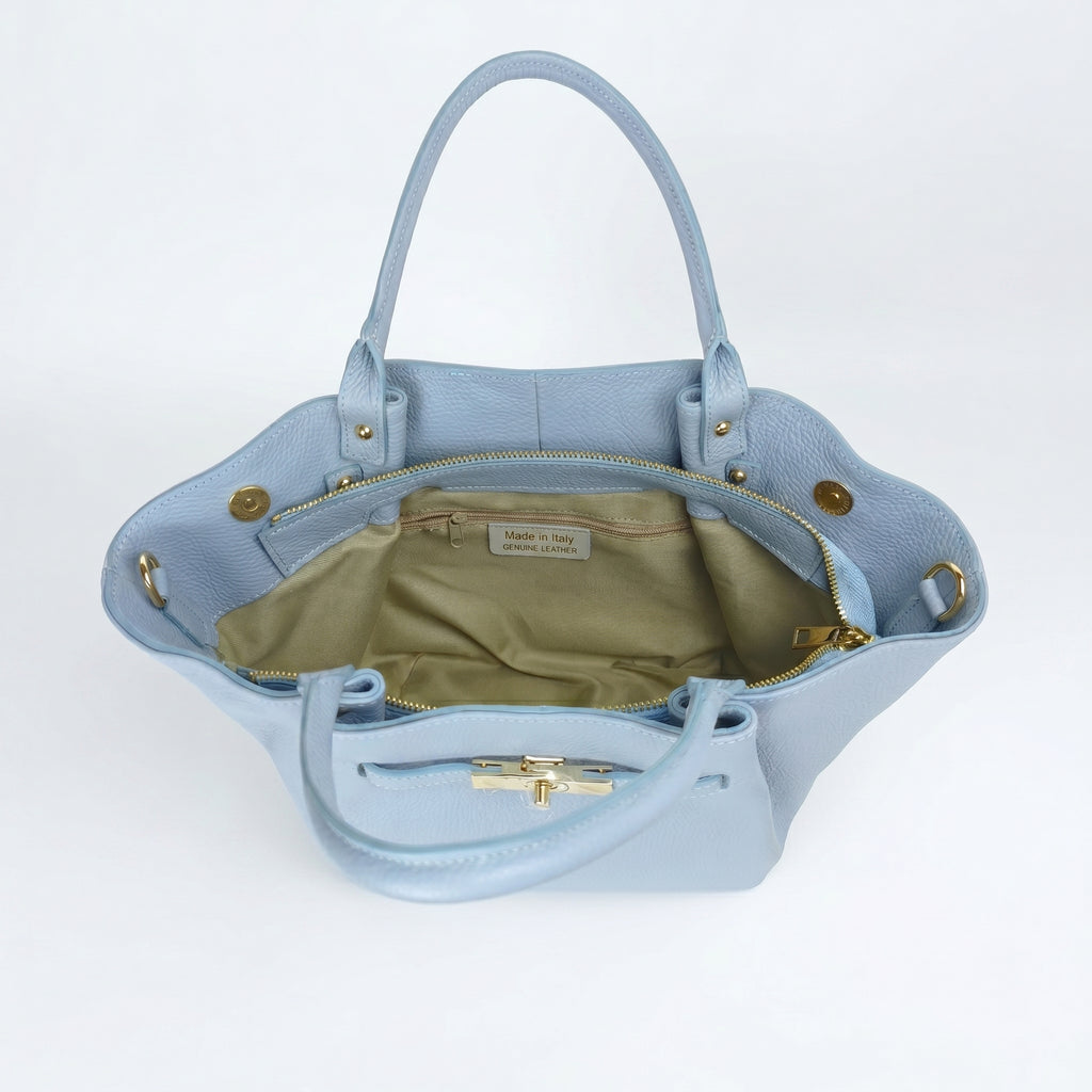 Azura Borsa Tote con Manico Superiore in Vera Pelle Made in Italy - Stile Donna Bags
