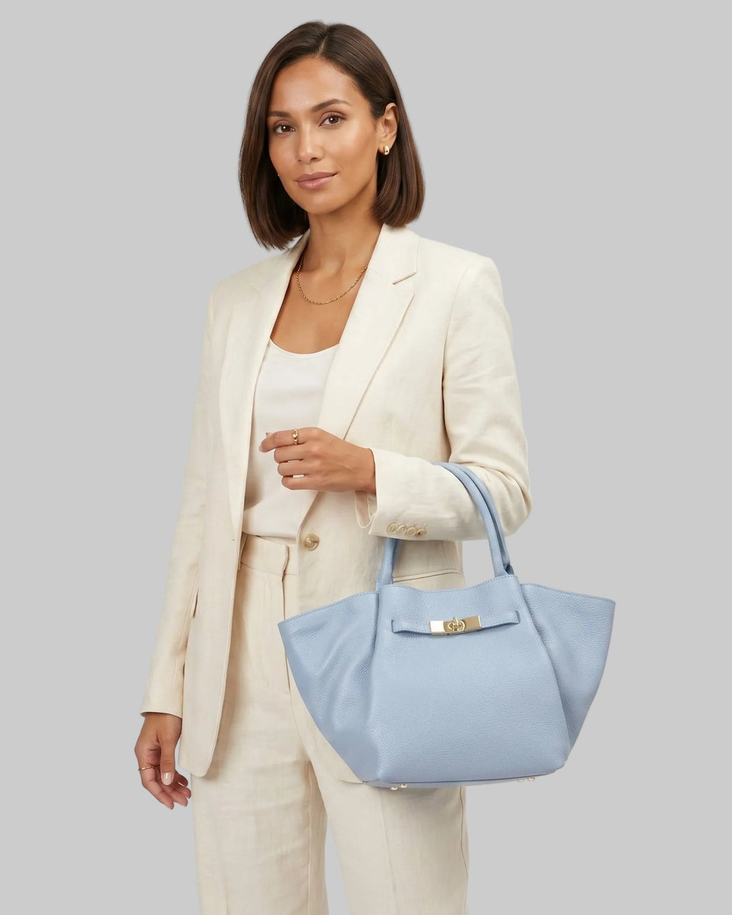 Azura Borsa Tote con Manico Superiore in Vera Pelle Made in Italy - Stile Donna Bags