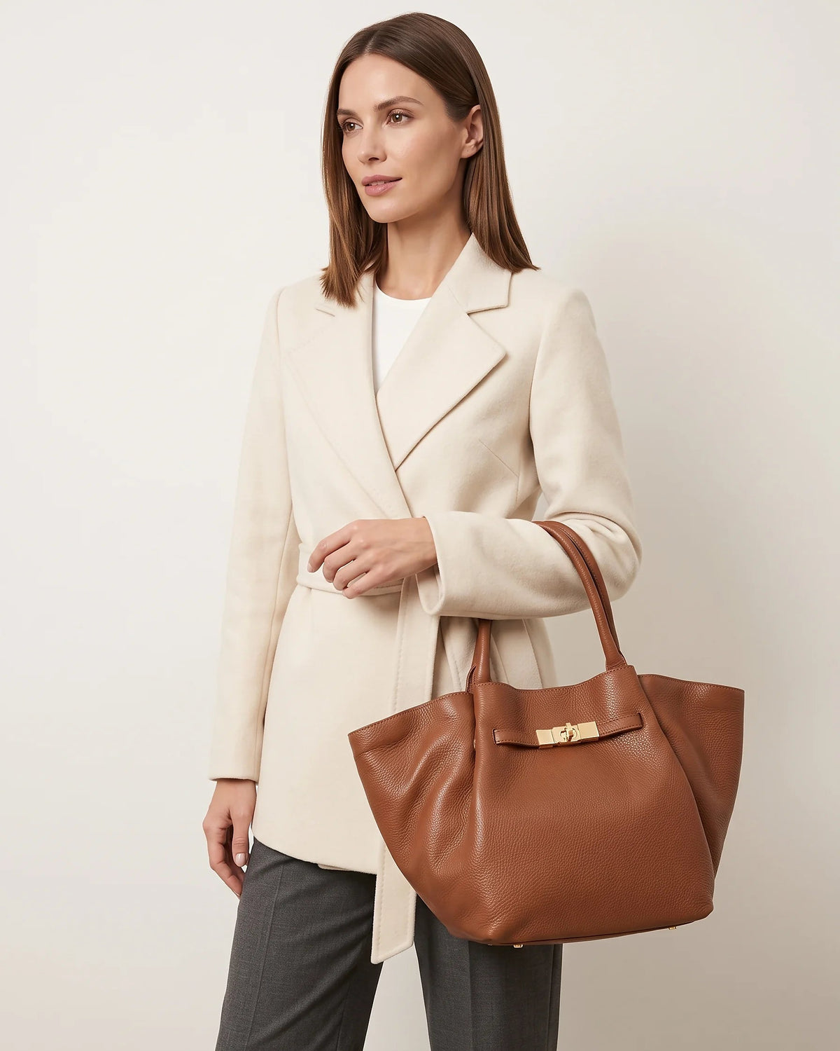Azura Borsa Tote con Manico Superiore in Vera Pelle Made in Italy - Stile Donna Bags