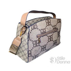 B.Cavalli Borsa a Tracolla in Tela Rivestita e Ecopelle con Motivo Monogramma - Stile Donna Bags