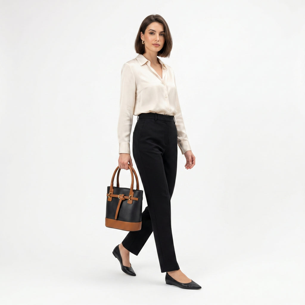 Borsa Bucky in Vera Pelle con Tracolla Regolabile - Stile Donna Bags