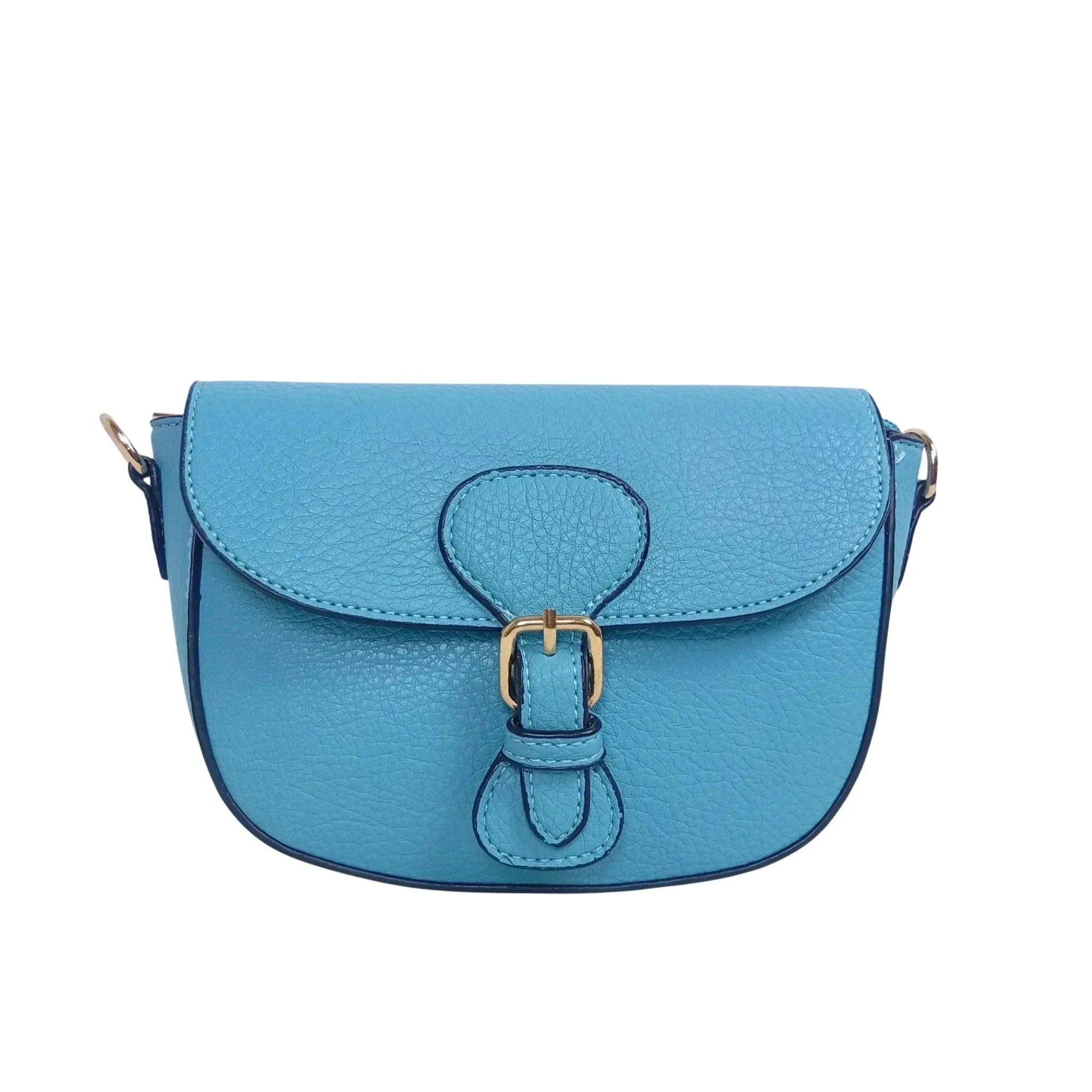 Borsa Crossbody in Ecopelle Azzurra con Chiusura Magnetica - Stile Donna Bags