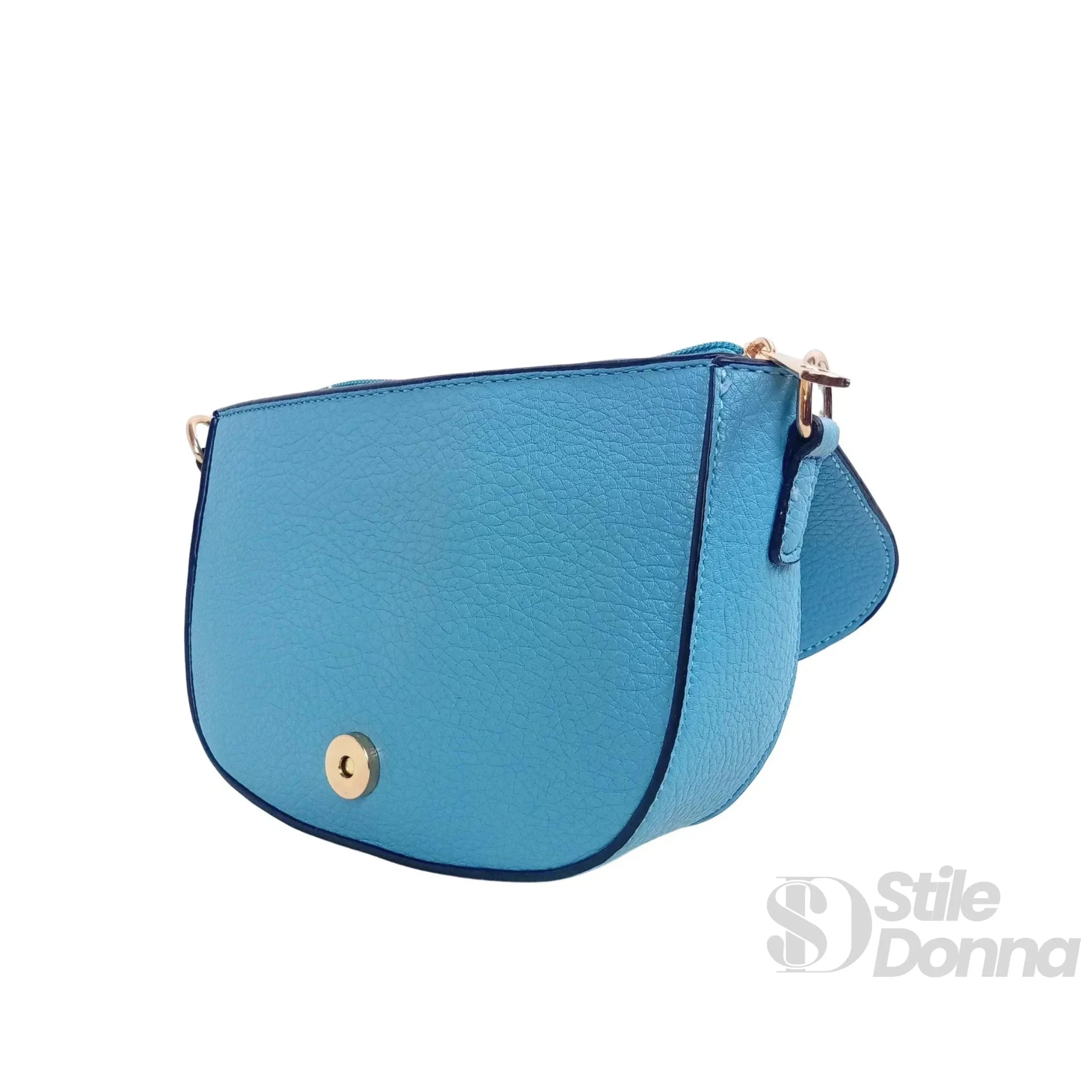 Borsa Crossbody in Ecopelle Azzurra con Chiusura Magnetica - Stile Donna Bags