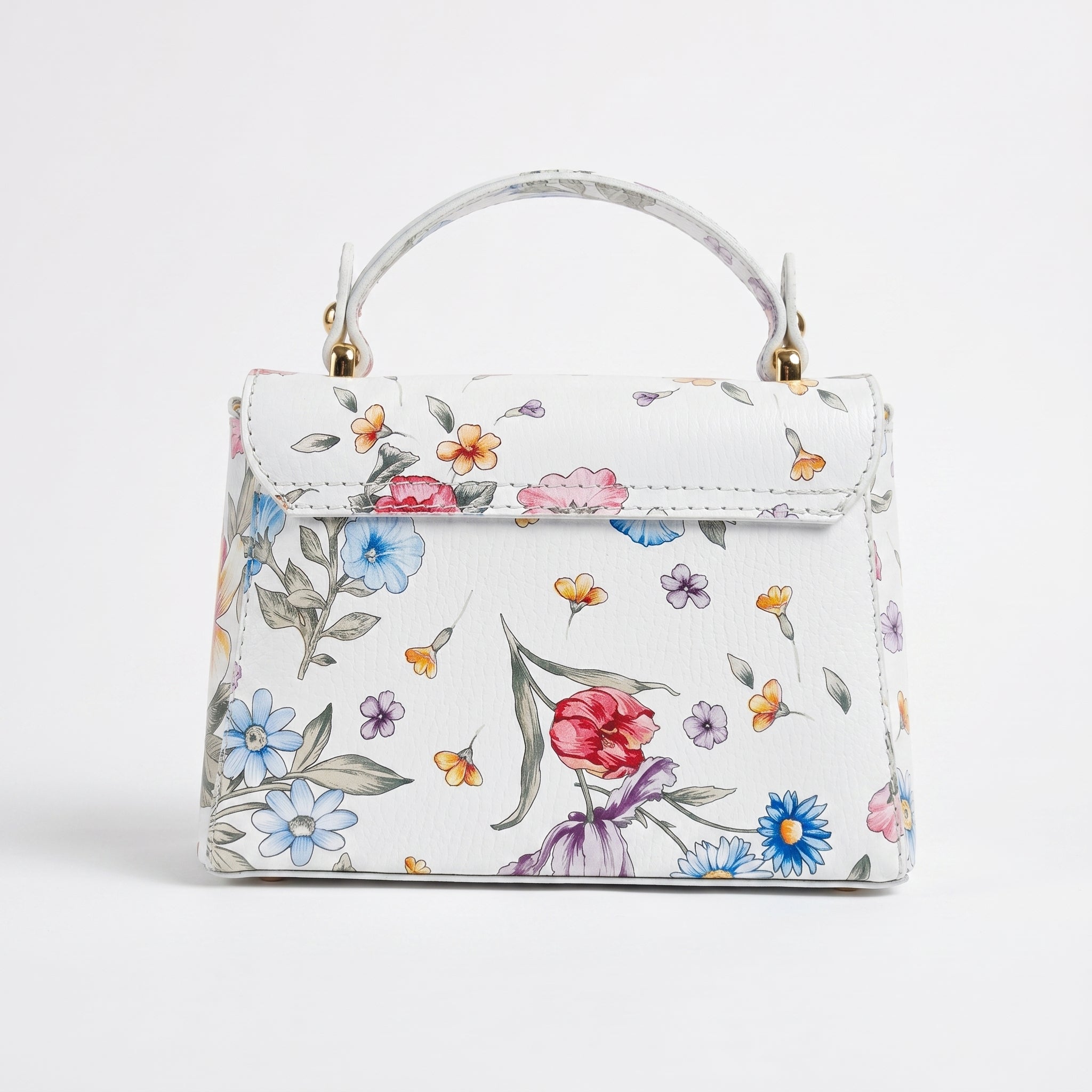 Borsa Farfalla in Vera Pelle con Stampa Floreale Made in Italy - Stile Donna Bags