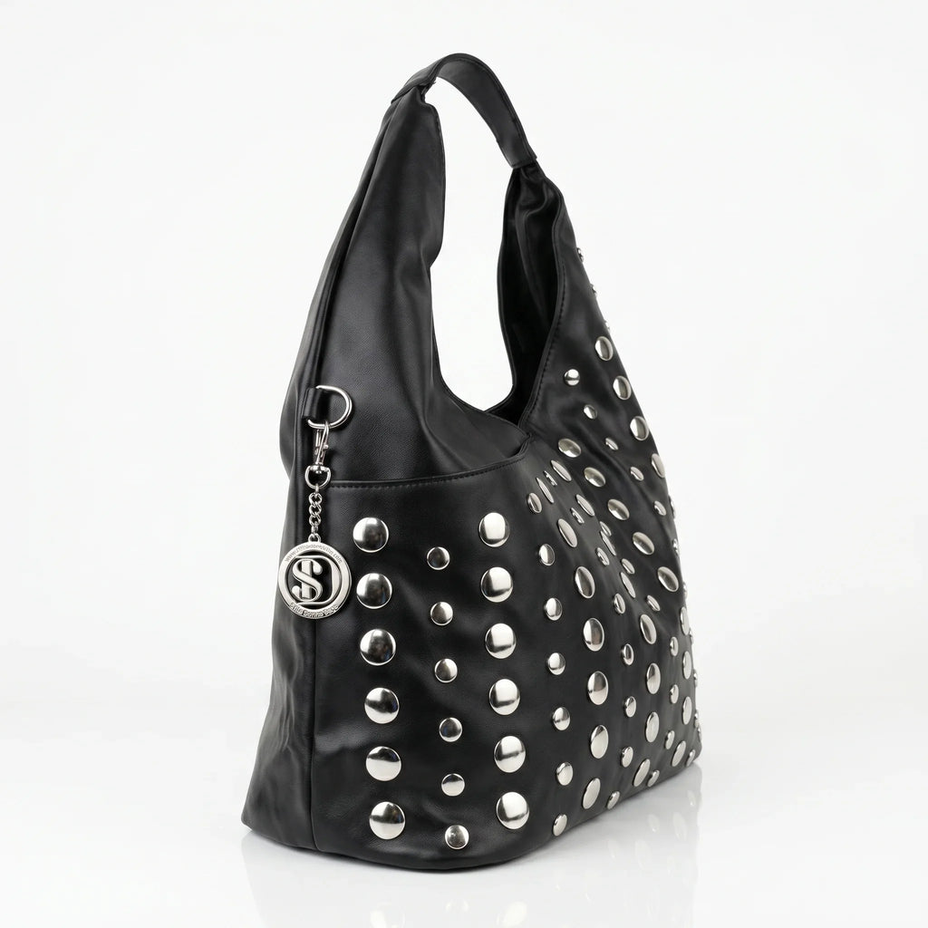 Borsa Grande Silver Dot in Ecopelle con Tracolla Regolabile - Stile Donna Bags