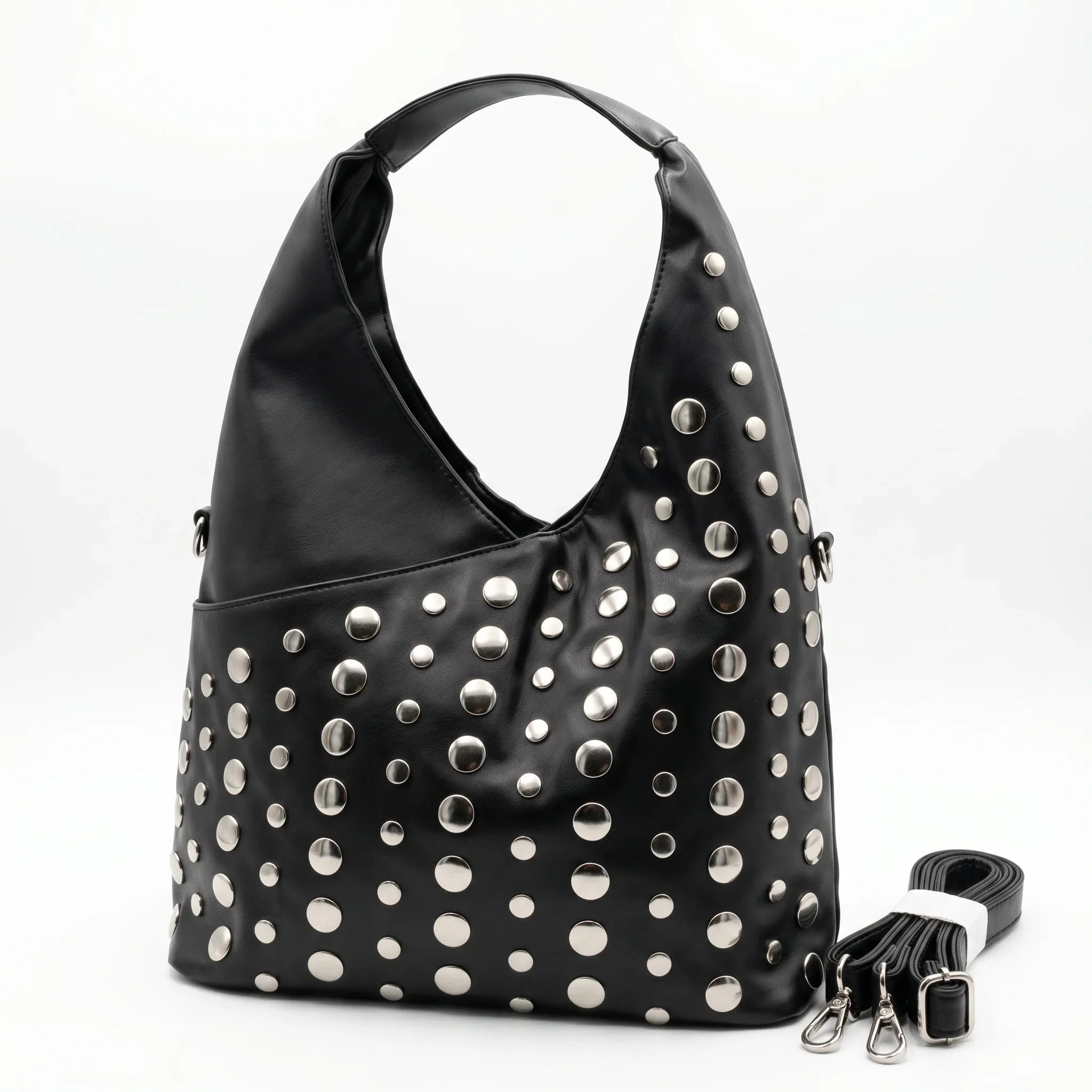 Borsa Grande Silver Dot in Ecopelle con Tracolla Regolabile - Stile Donna Bags