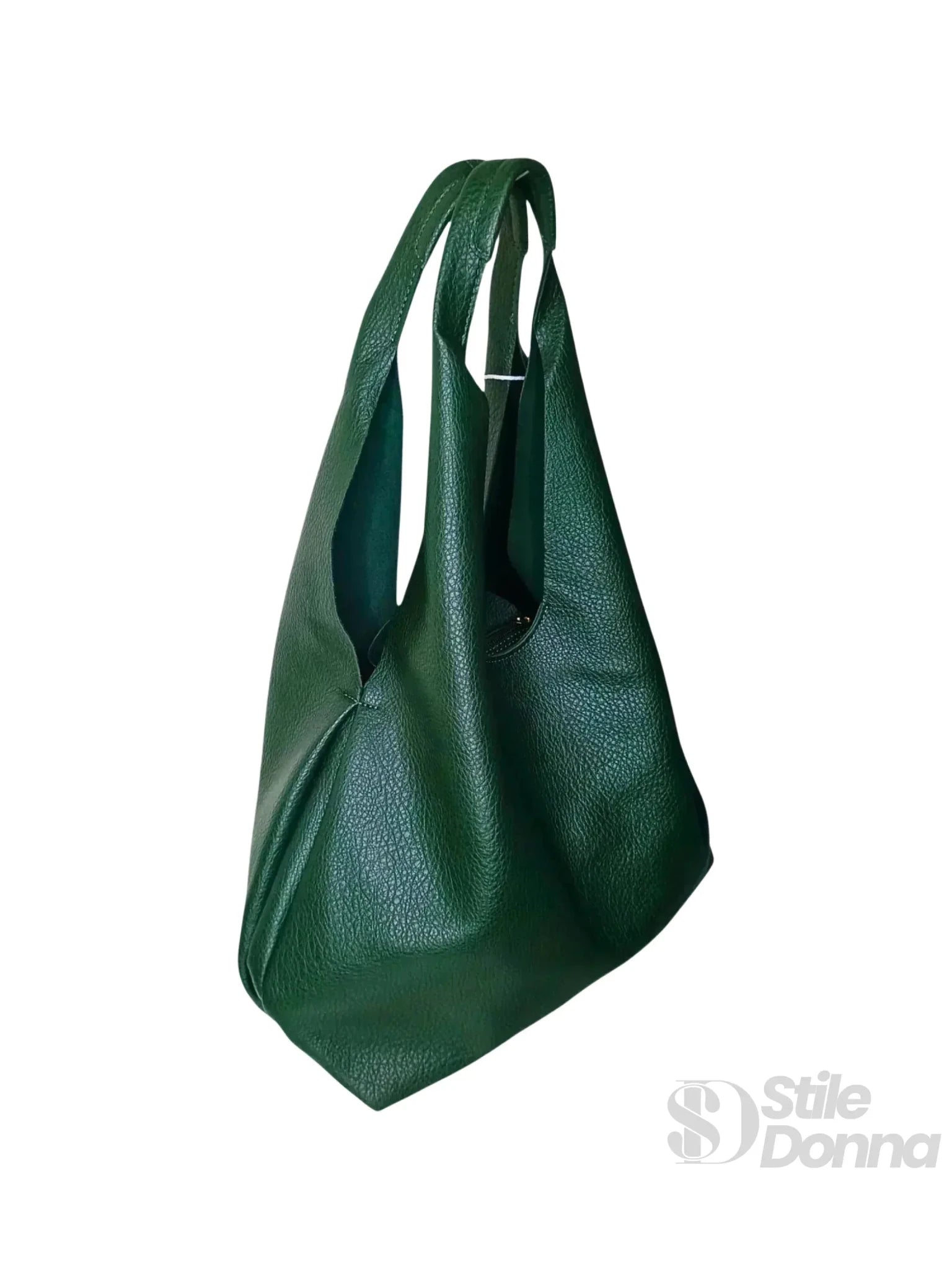 Borsa Hobo Capiente in Ecopelle con Chiusura a Cerniera - Stile Donna Bags