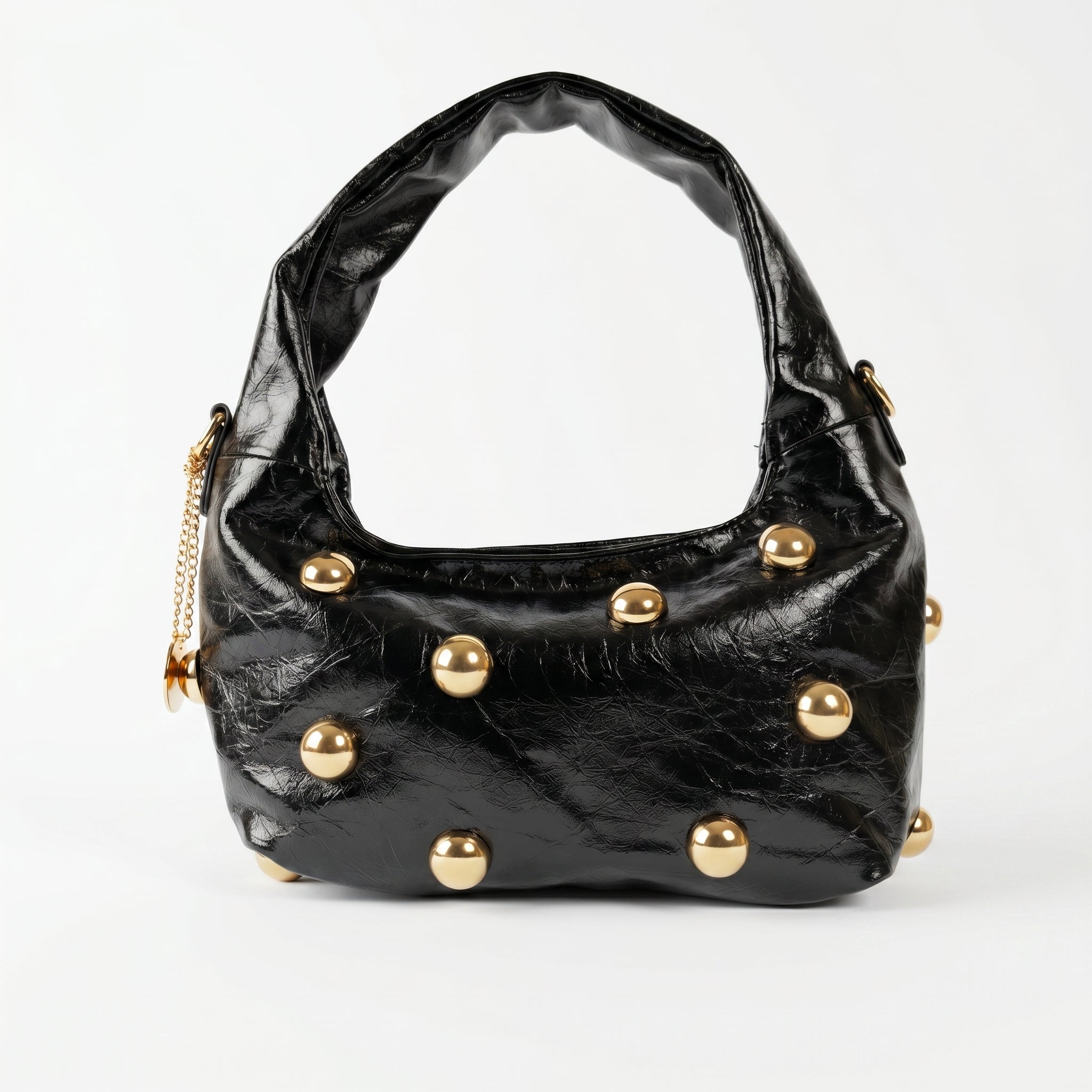 Coconuda Borsa Hobo Nera con Borchie Dorate - Stile Donna Bags