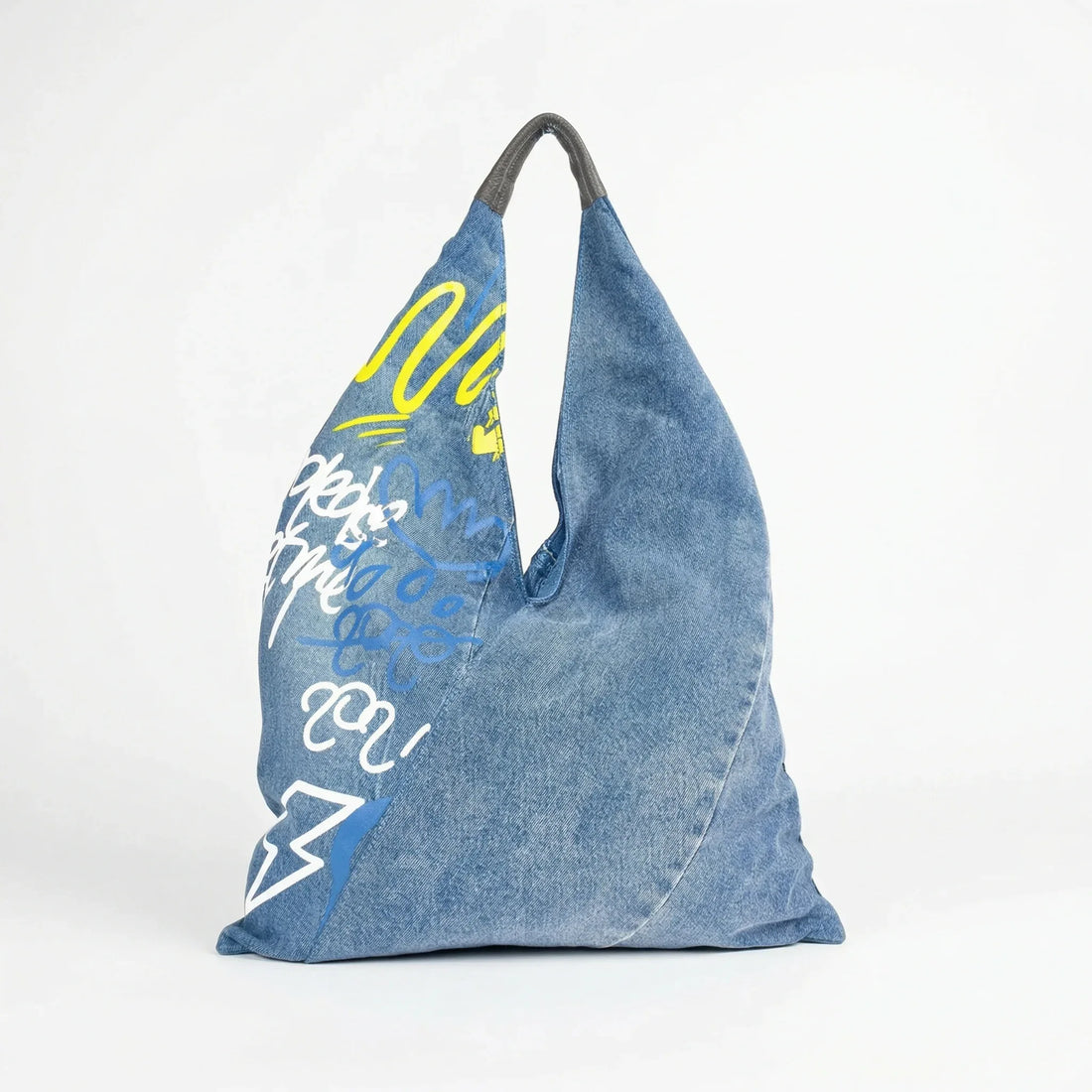 Stile Donna Bags - Borsa Hobo Tote in Denim con Stampa