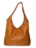 Borsa Hobo in Ecopelle Marrone con Chiusura a Zip e Tracolla Regolabile - Stile Donna Bags