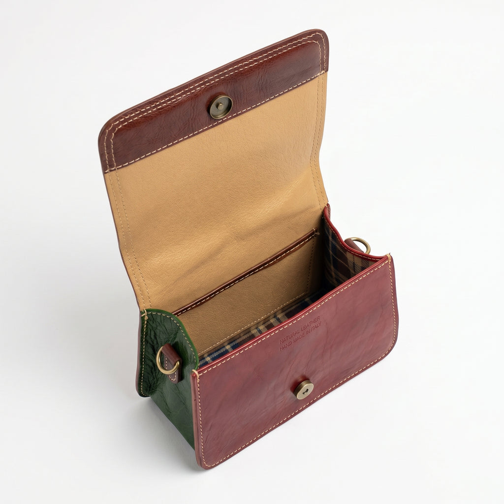 Borsa Mini Torre in Vera Pelle con Chiusura Magnetica - Stile Donna Bags