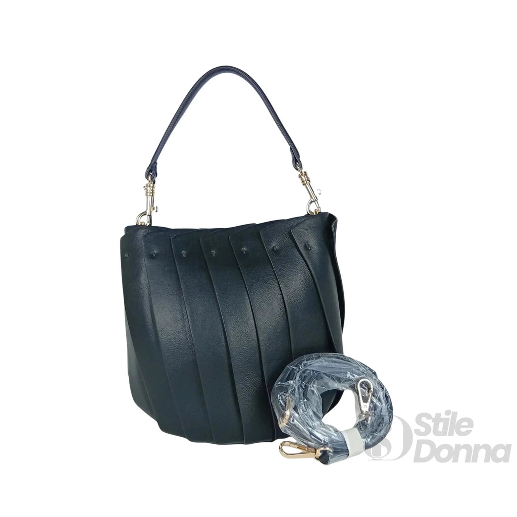 Borsa Secchiello in Pelle PU con Finiture Dorate per Uso Professionale - Stile Donna Bags