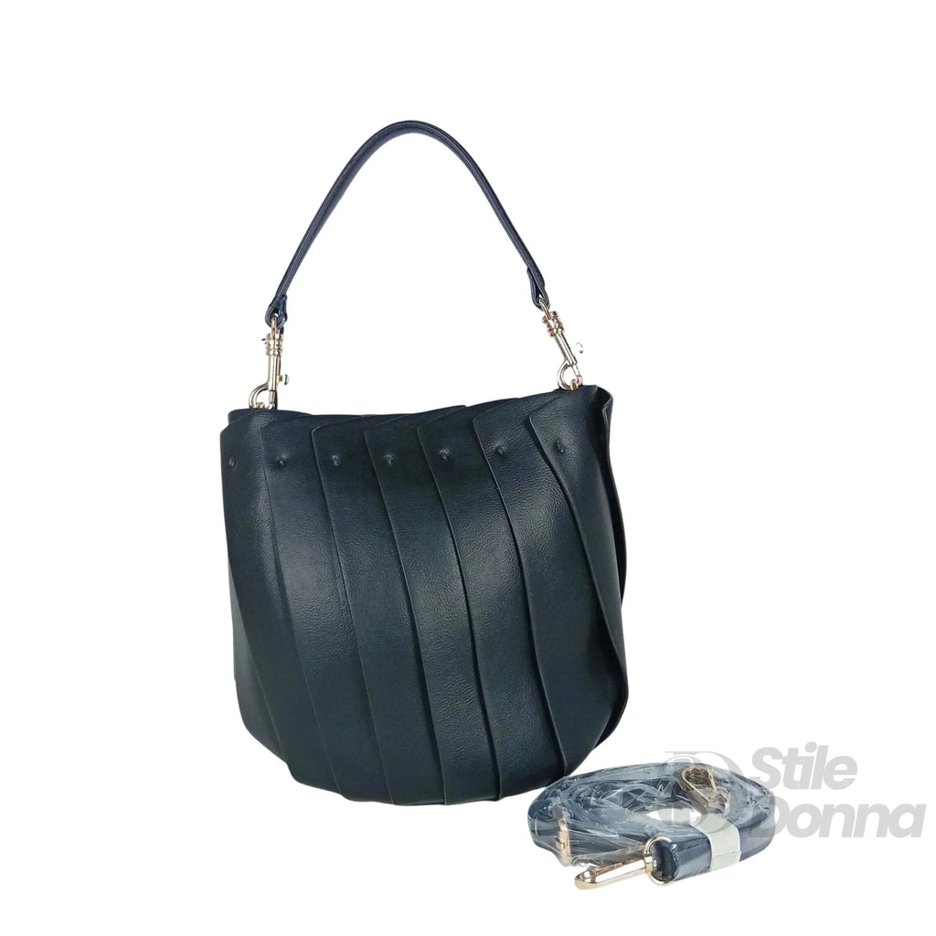 Borsa Secchiello in Pelle PU con Finiture Dorate per Uso Professionale - Stile Donna Bags