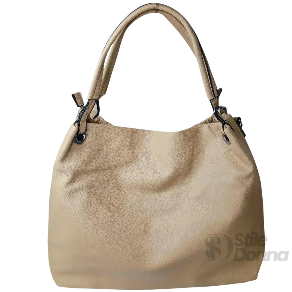 Borsa Shopper in Ecopelle Ampia con Fodera per Laptop - Stile Donna Bags