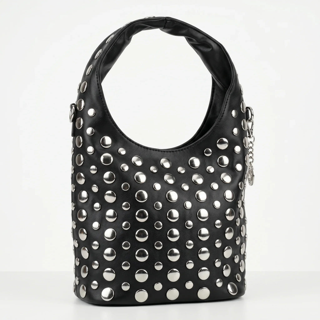 Borsa Silver Dot Media in Ecopelle con Tracolla Regolabile - Stile Donna Bags