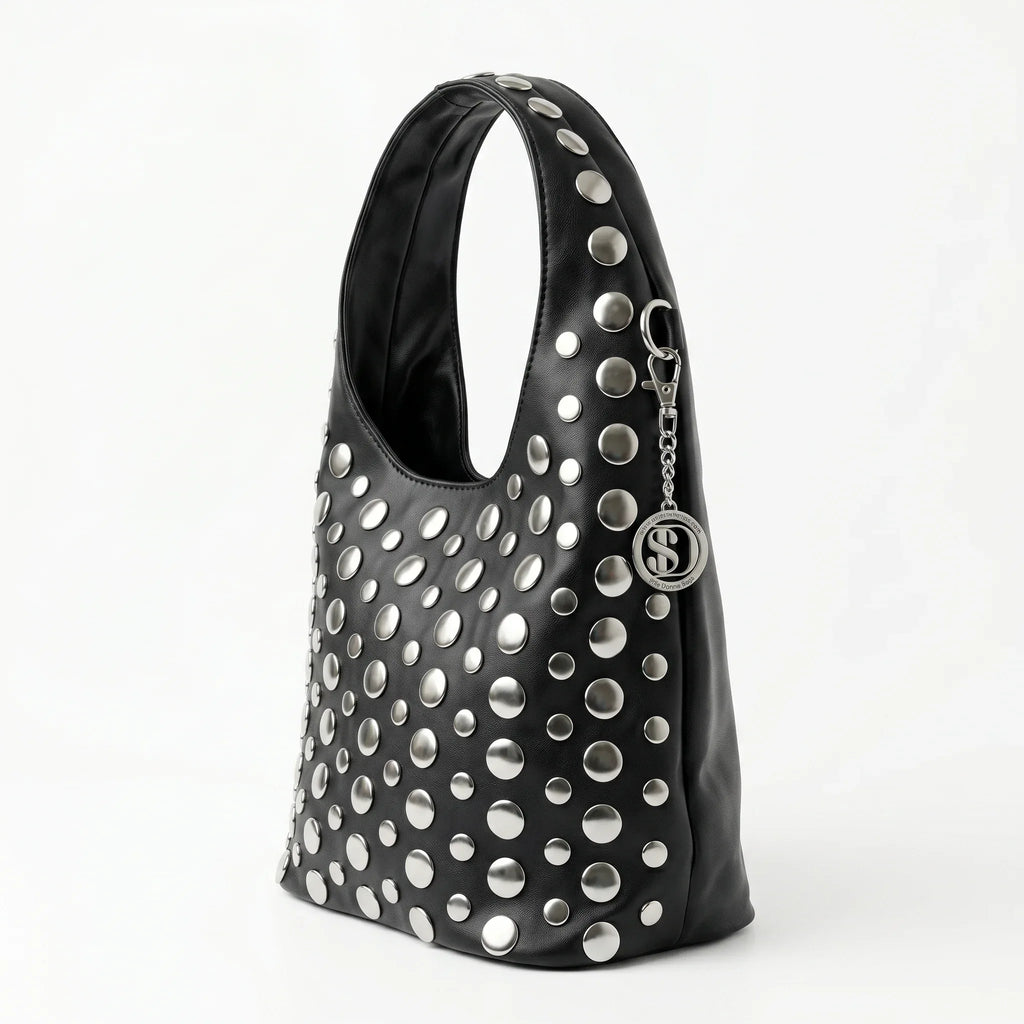 Borsa Silver Dot Media in Ecopelle con Tracolla Regolabile - Stile Donna Bags