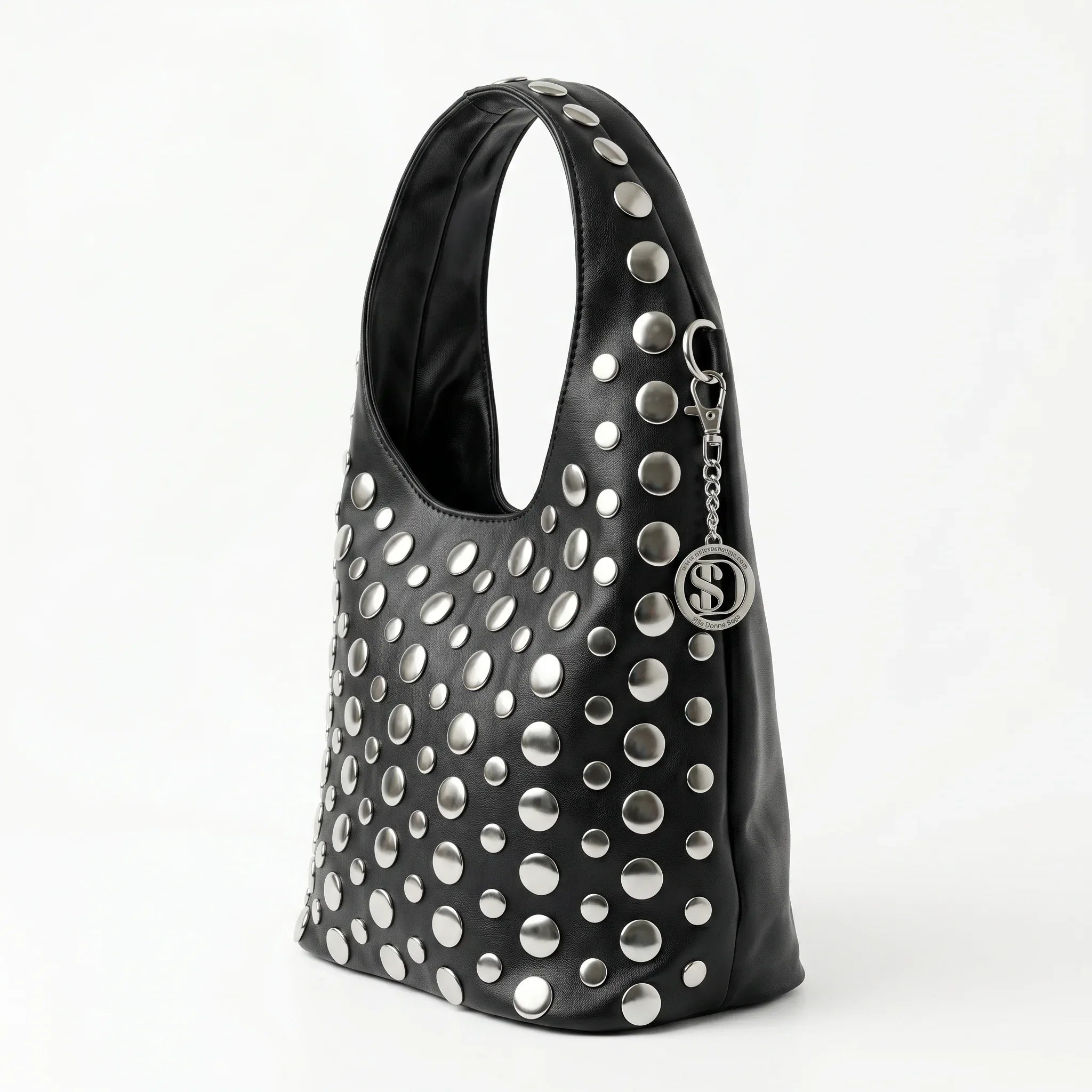 Borsa Silver Dot Media in Ecopelle con Tracolla Regolabile - Stile Donna Bags
