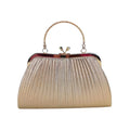 Borsa Soft Pouch con Strass Cristallo Dorato e Tracolla - Stile Donna Bags