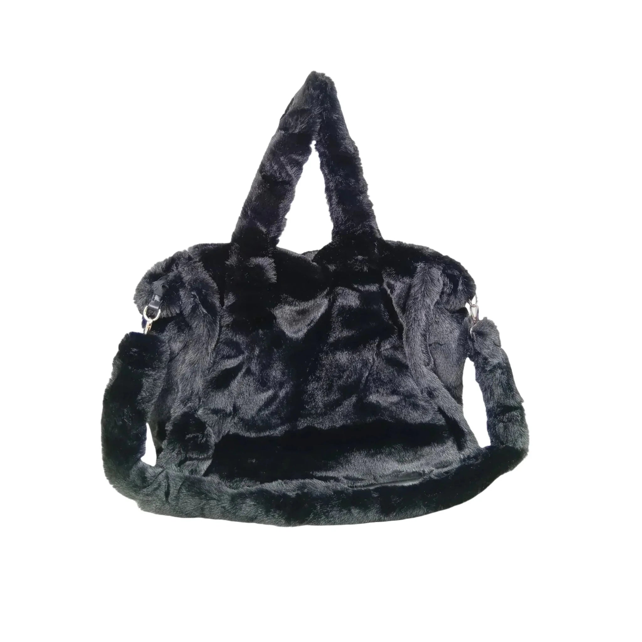 Borsa Tote in Pelliccia Sintetica Color Crema per Outfit Casual e Formali - Stile Donna Bags