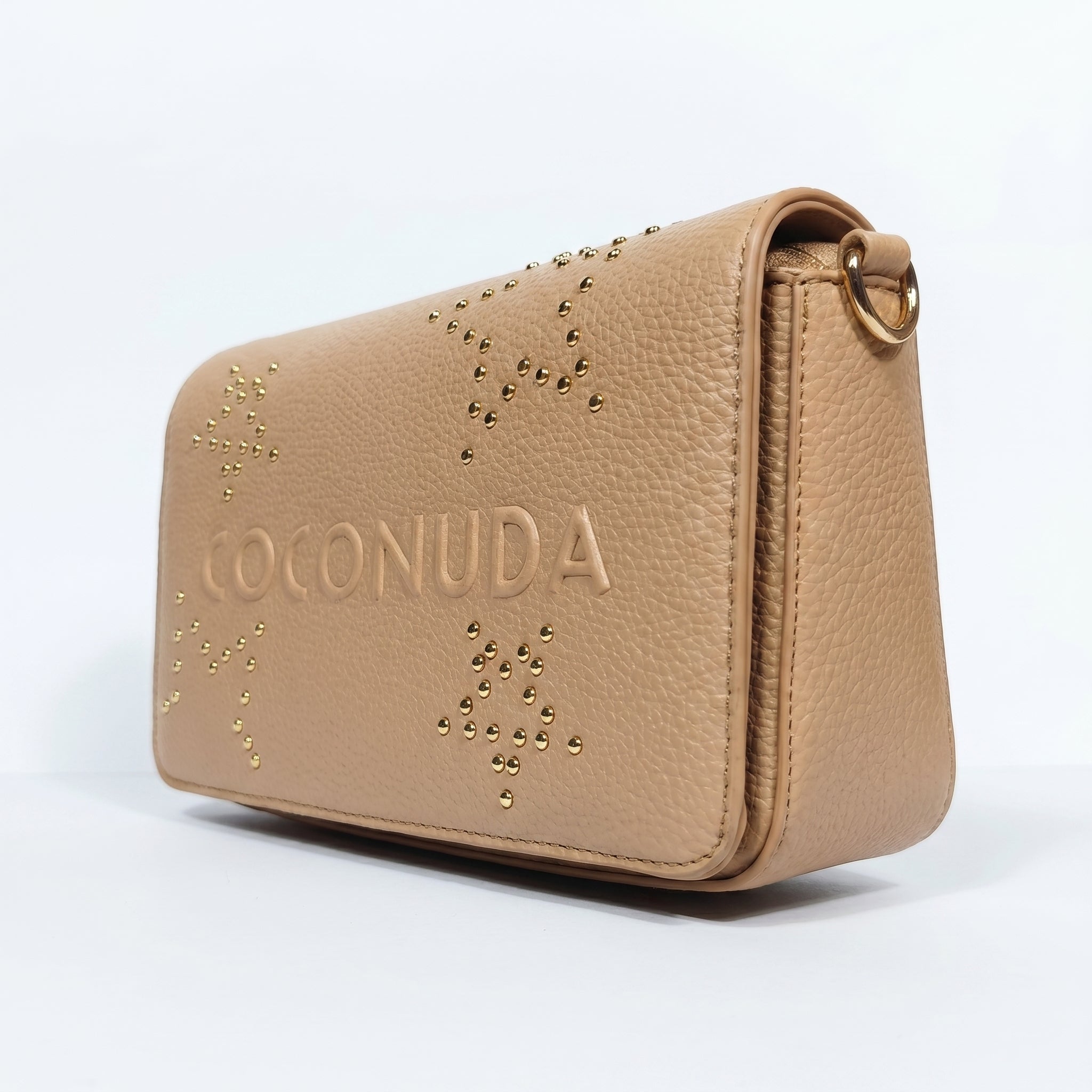 Coconuda Borsa Tracolla in Ecopelle con Logo in Rilievo e Borchie - Stile Donna Bags
