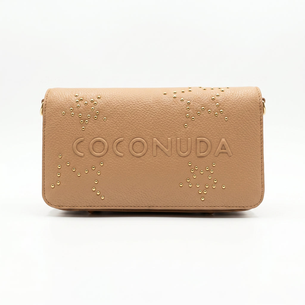 Coconuda Borsa Tracolla in Ecopelle con Logo in Rilievo e Borchie - Stile Donna Bags