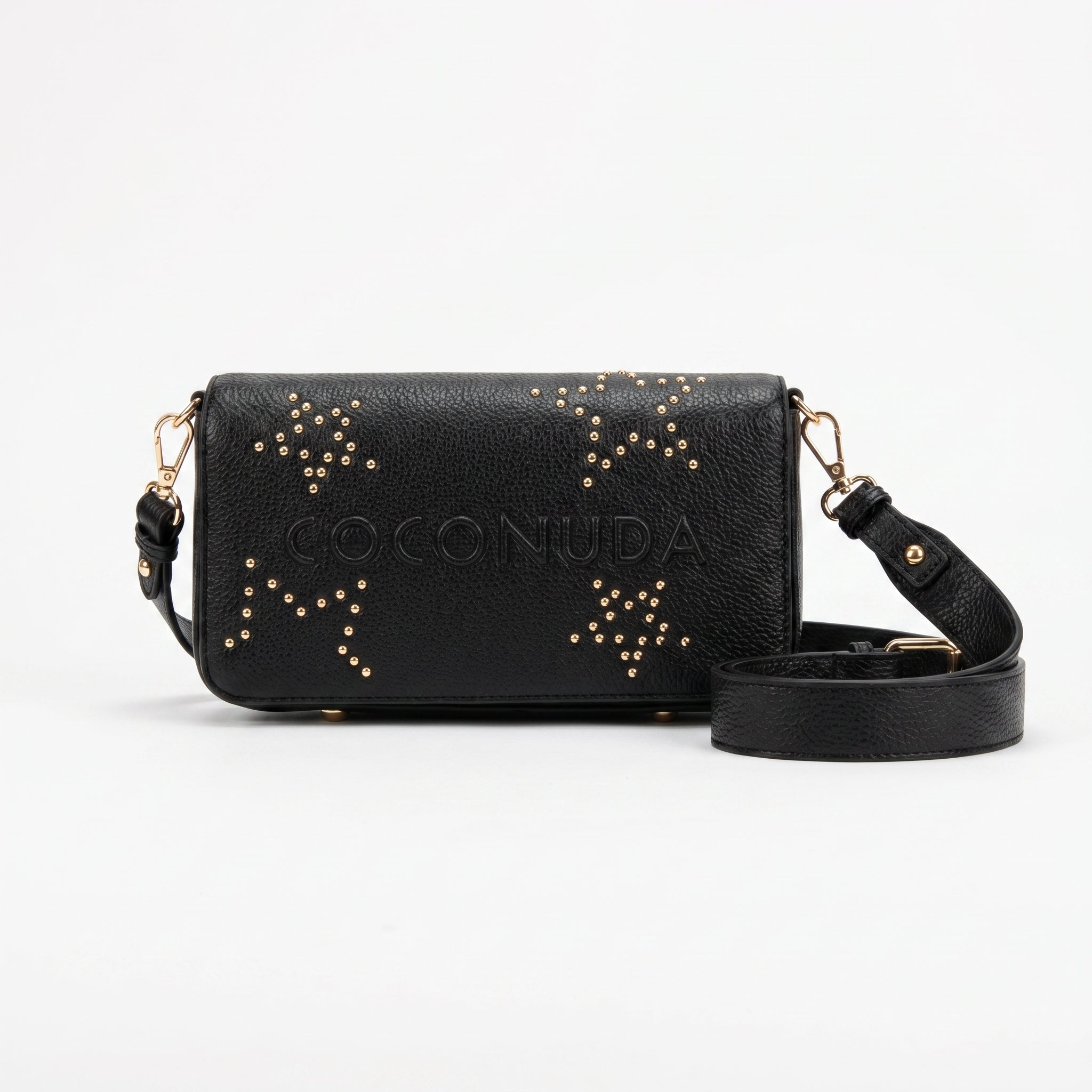 Coconuda Borsa Tracolla in Ecopelle con Logo in Rilievo e Borchie - Stile Donna Bags
