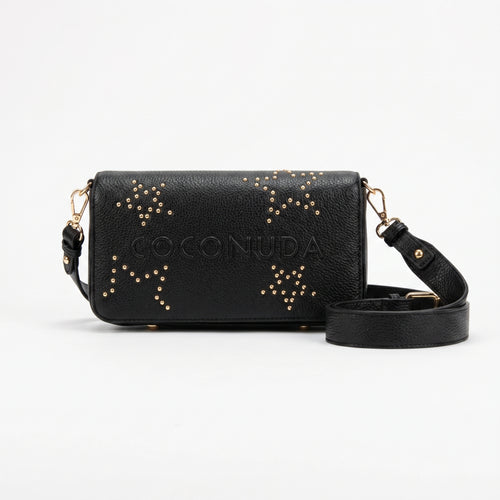 Coconuda Borsa Tracolla in Ecopelle con Logo in Rilievo e Borchie - Stile Donna Bags