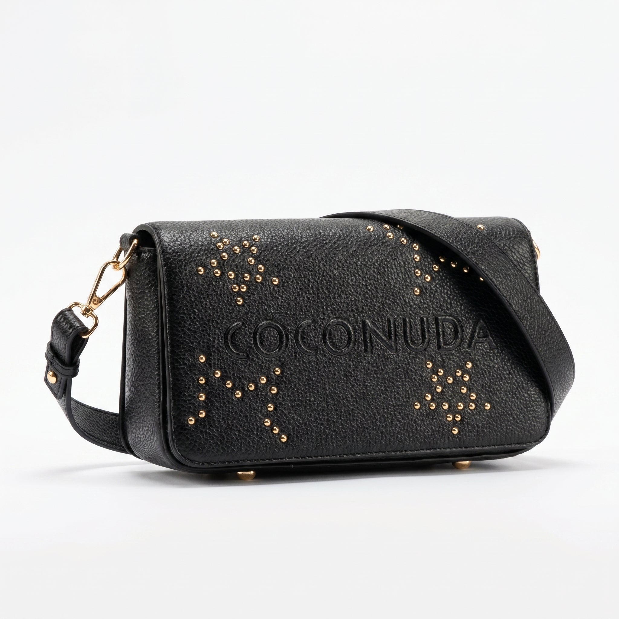 Coconuda Borsa Tracolla in Ecopelle con Logo in Rilievo e Borchie - Stile Donna Bags