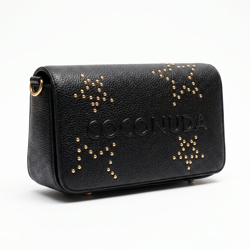Coconuda Borsa Tracolla in Ecopelle con Logo in Rilievo e Borchie - Stile Donna Bags