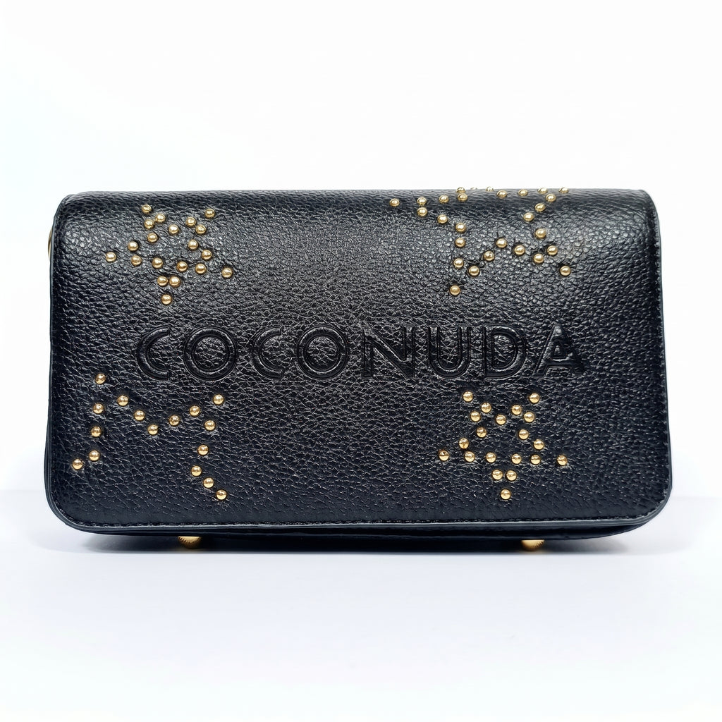 Coconuda Borsa Tracolla in Ecopelle con Logo in Rilievo e Borchie - Stile Donna Bags
