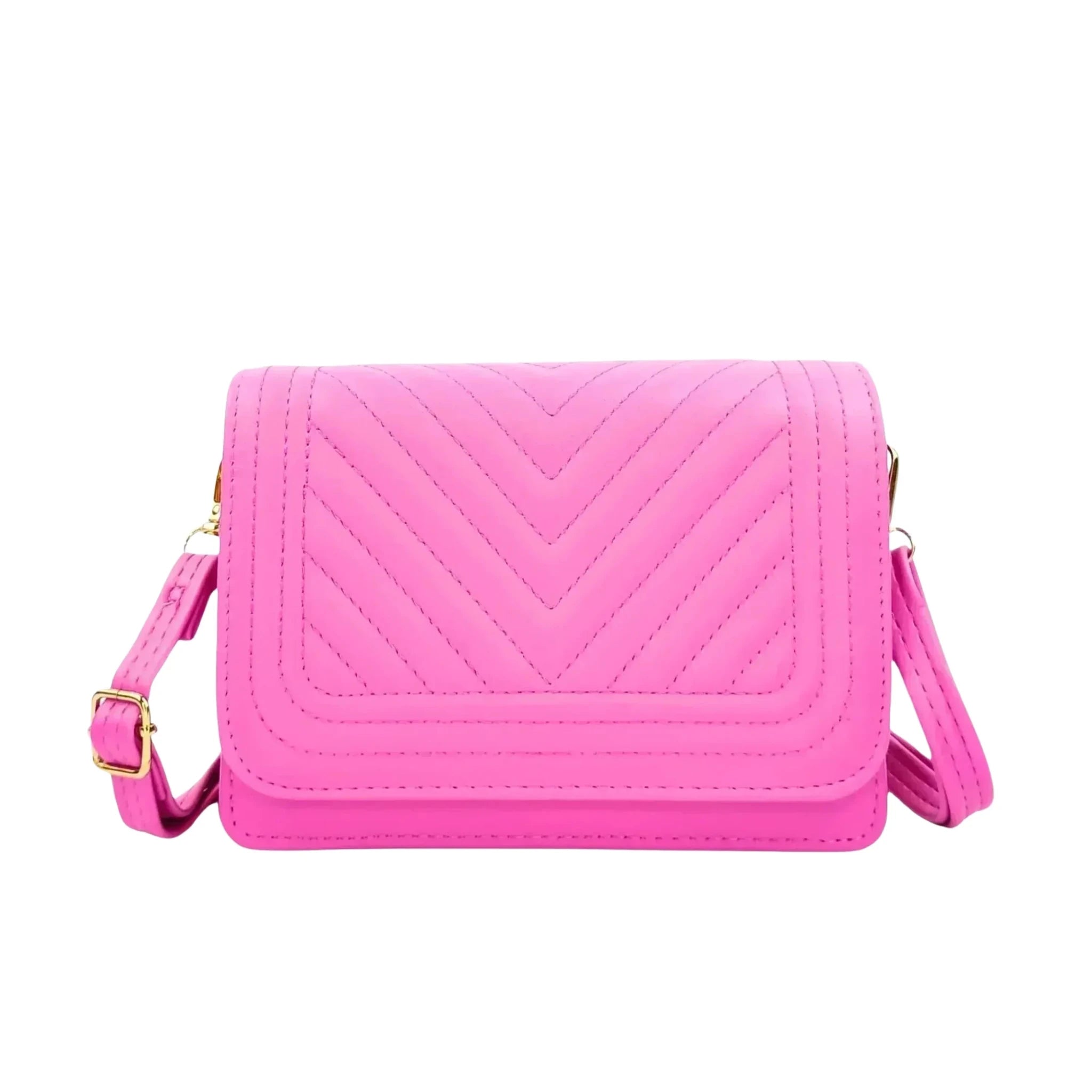 Borsa Trapuntata con Design a Triangoli e Tracolla in Ecopelle - Stile Donna Bags