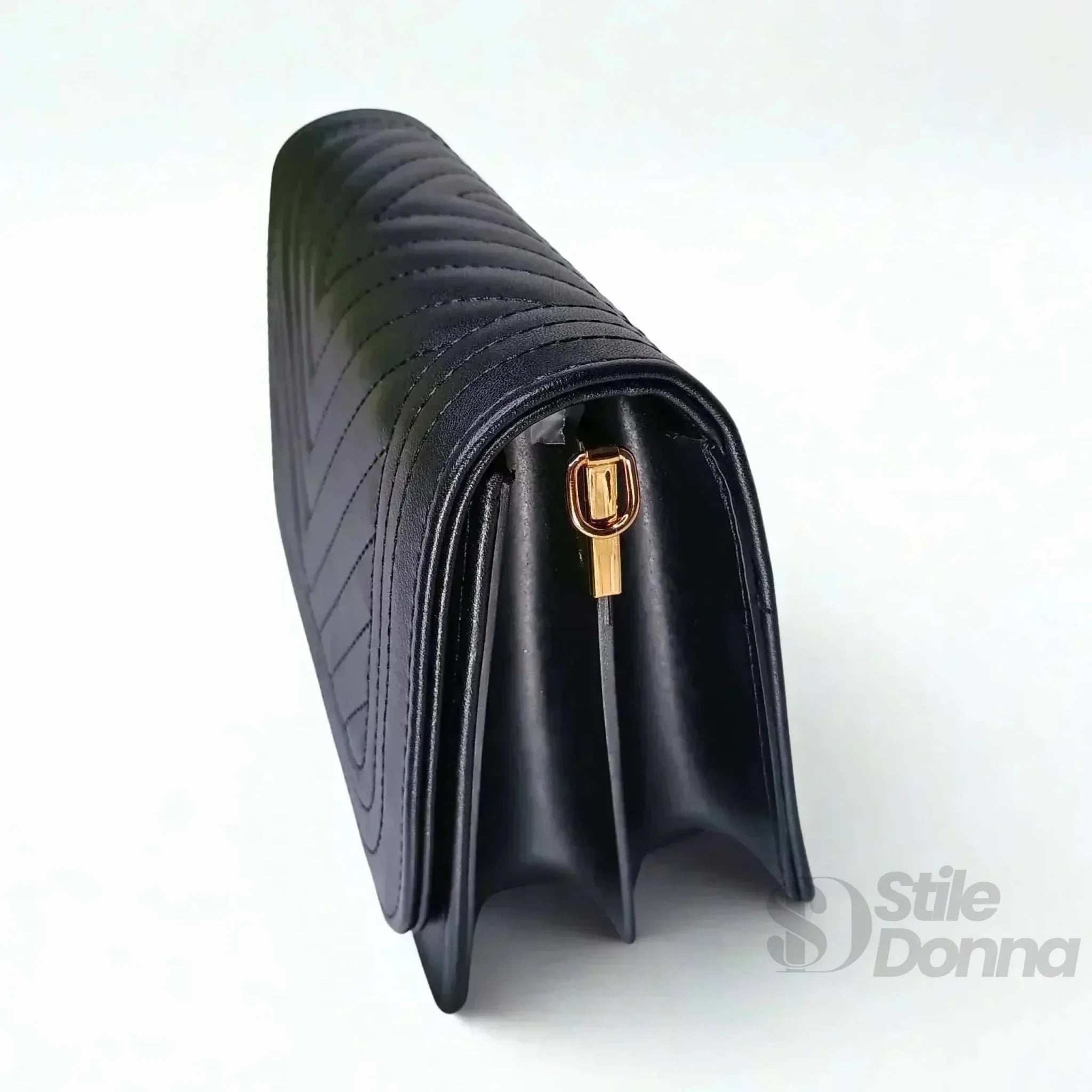 Borsa Trapuntata con Design a Triangoli e Tracolla in Ecopelle - Stile Donna Bags