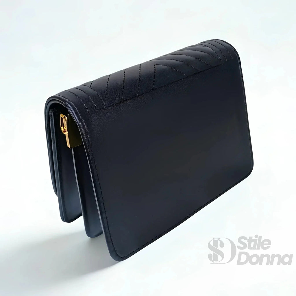 Borsa Trapuntata con Design a Triangoli e Tracolla in Ecopelle - Stile Donna Bags