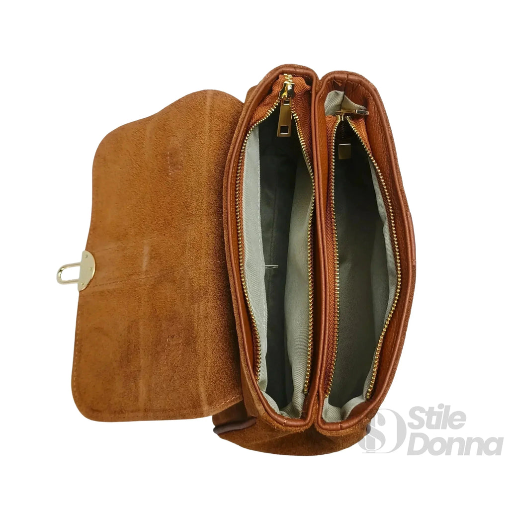 Borsa Venezia in Pelle Scamosciata con Finiture Dorate - Stile Donna Bags