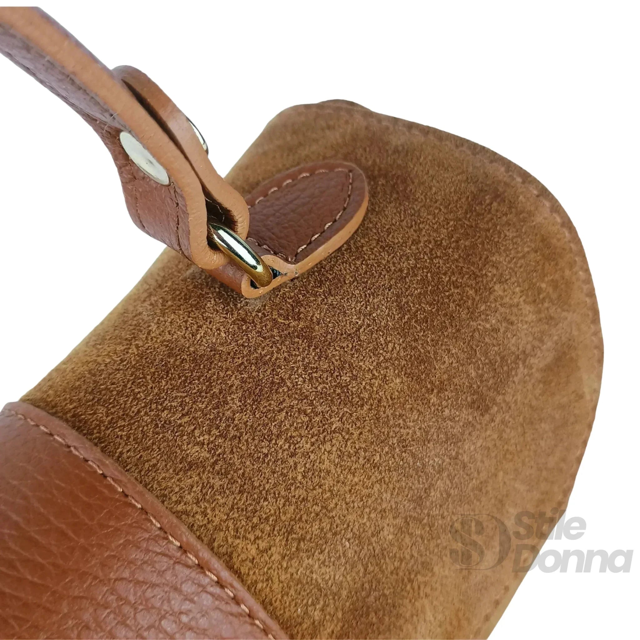 Borsa Venezia in Pelle Scamosciata con Finiture Dorate - Stile Donna Bags