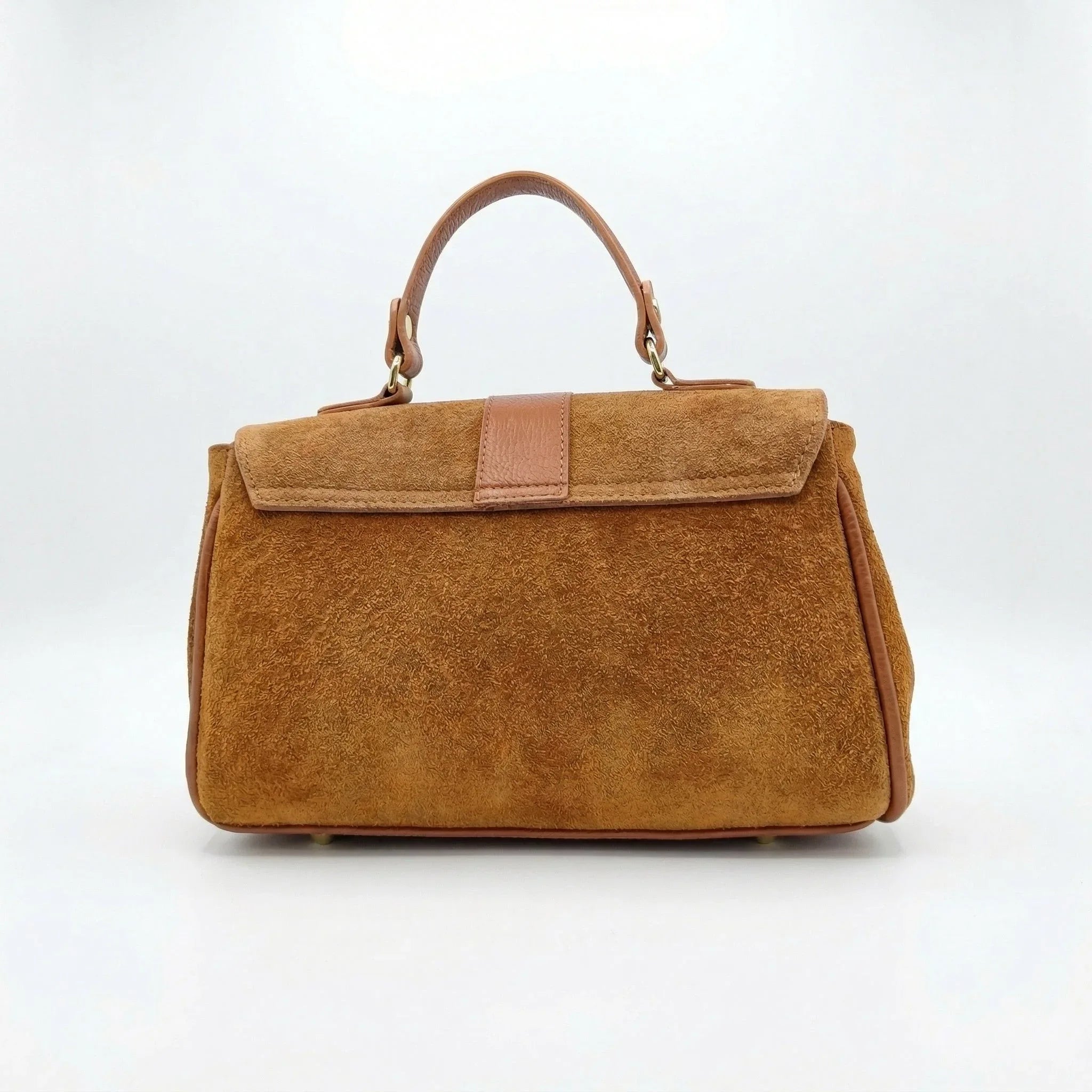 Borsa Venezia in Pelle Scamosciata con Finiture Dorate - Stile Donna Bags