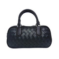 Borsa a Cilindro Intrecciata in Ecopelle Nera con Fodera Microfibra - Stile Donna Bags
