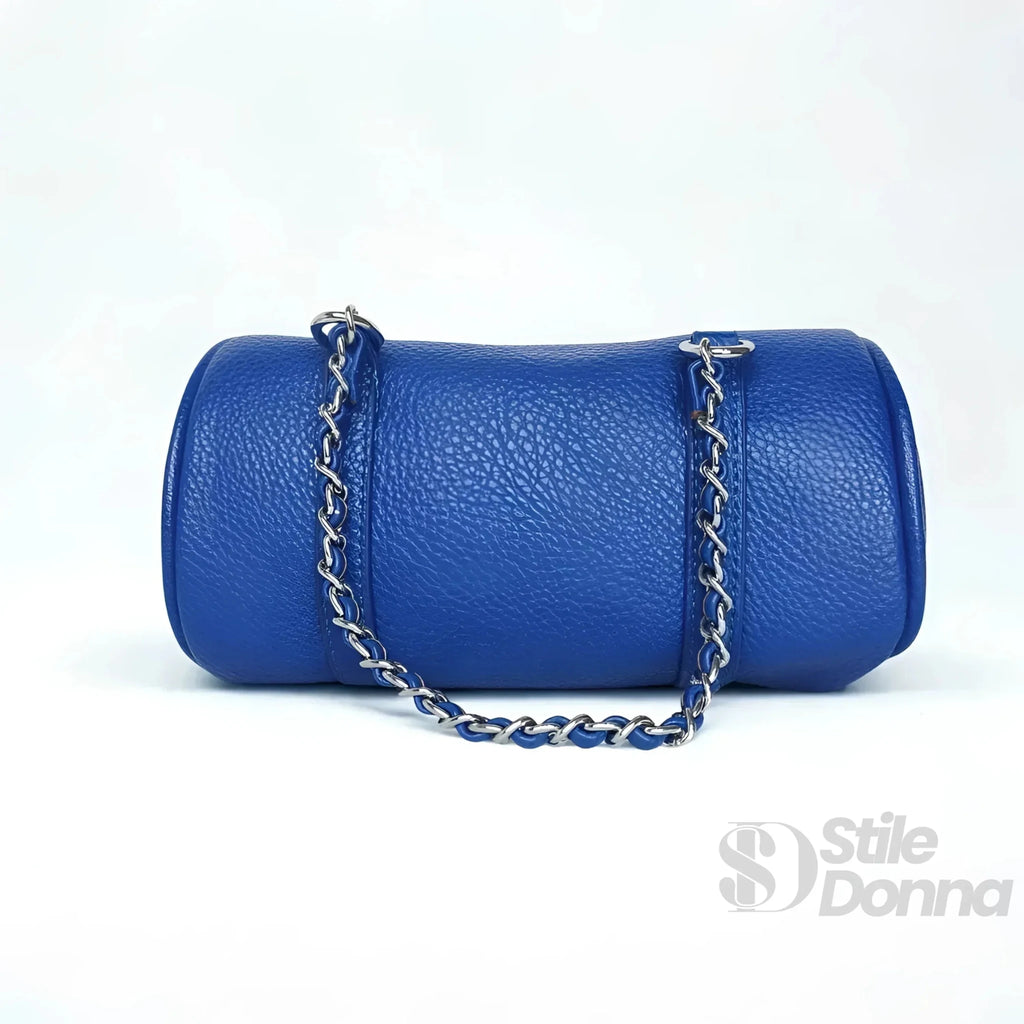 Borsa a Cilindro con Doppio Manico in Ecopelle Design Architettonico - Stile Donna Bags