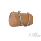 Borsa a Cilindro con Doppio Manico in Ecopelle Design Architettonico - Stile Donna Bags