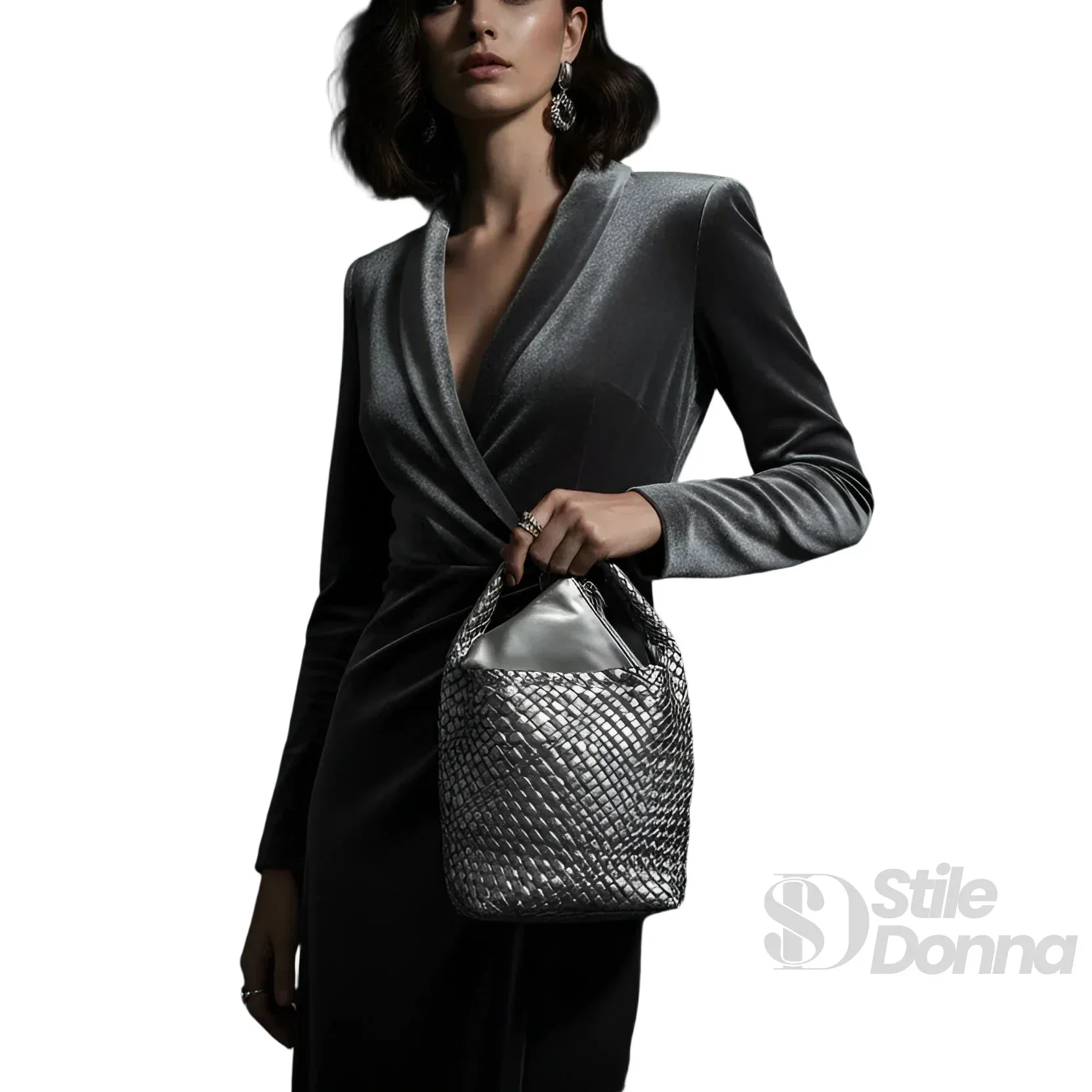 Borsa a Mano in Ecopelle Intrecciata con Tracolla Regolabile - Stile Donna Bags