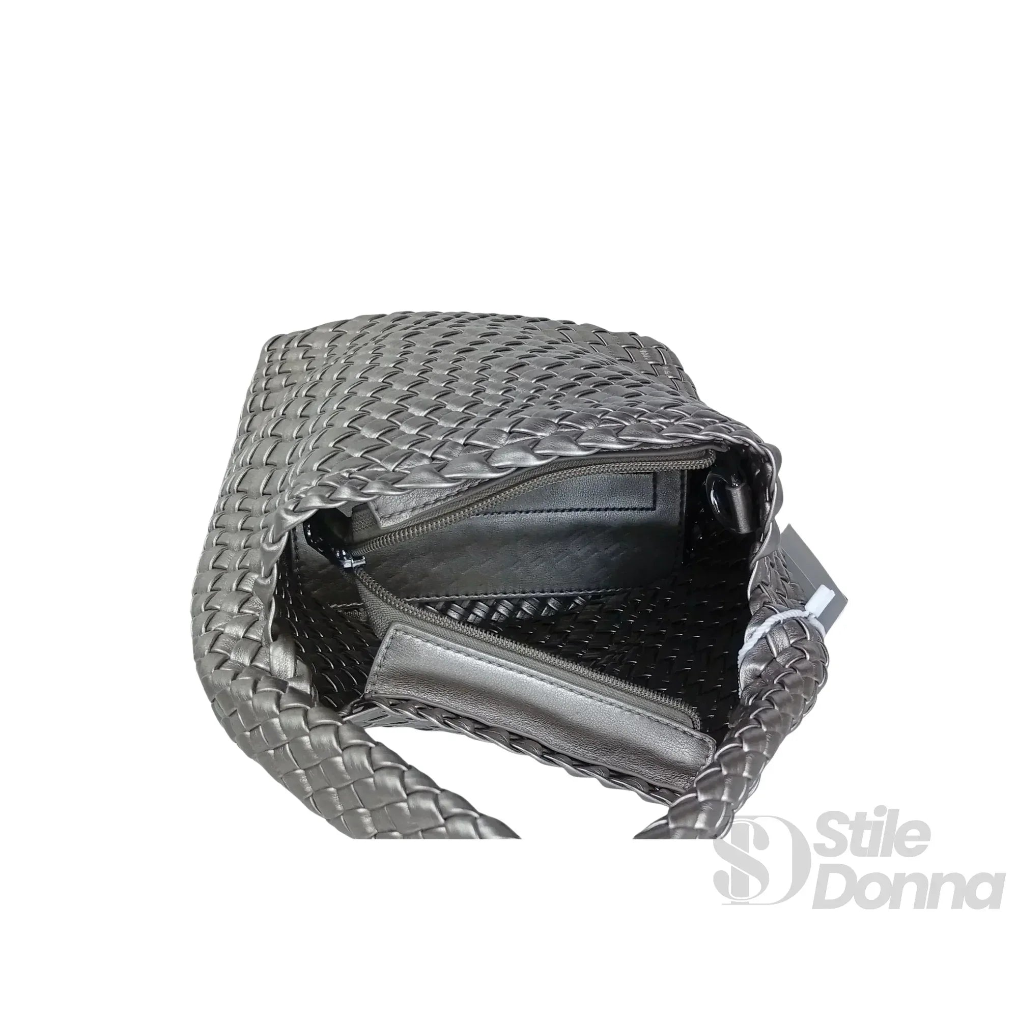 Borsa a Mano in Ecopelle Intrecciata con Tracolla Regolabile - Stile Donna Bags
