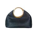 Borsa a Mano in Ecopelle con Manico Circolare Dorato - Stile Donna Bags