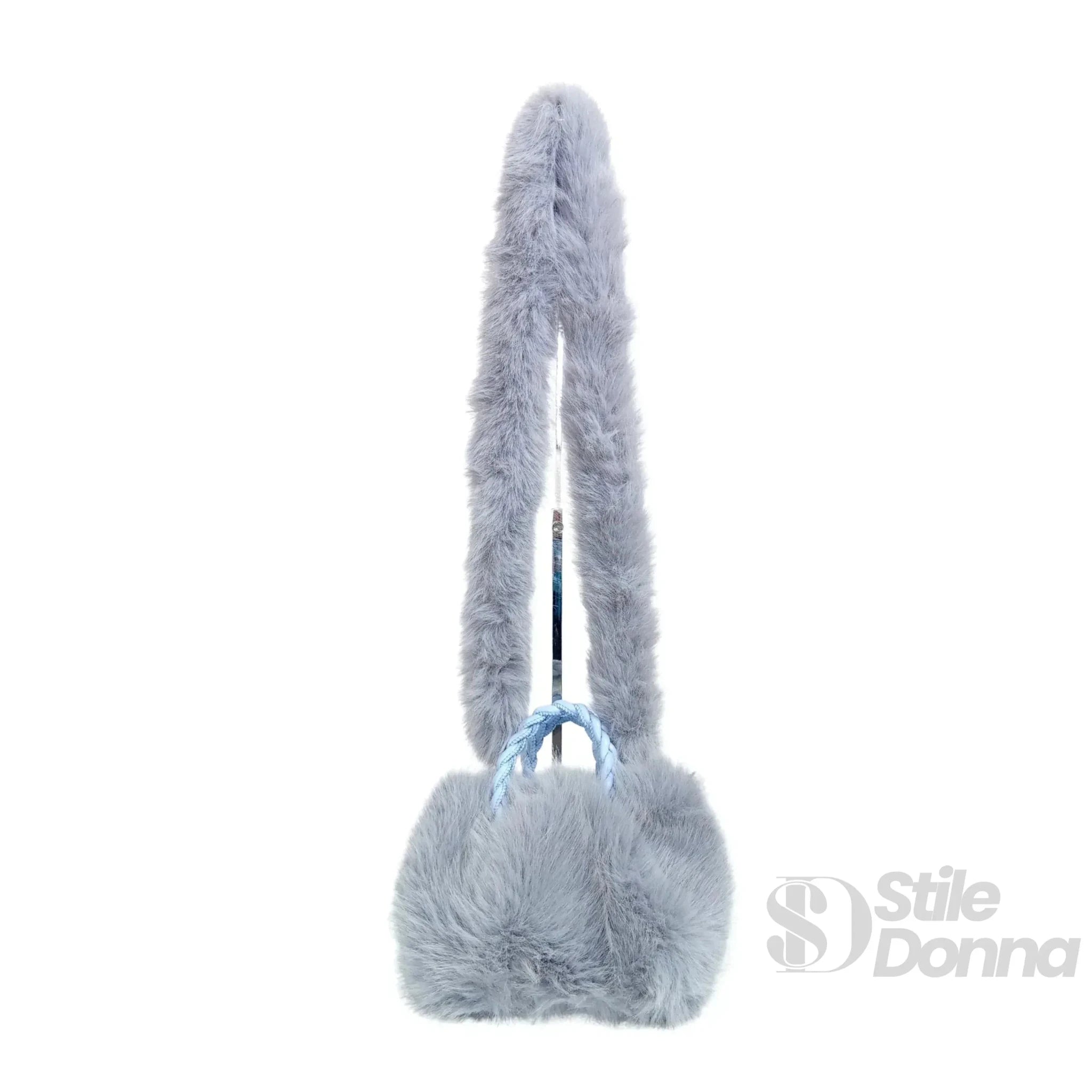 Borsa a Mano in Pelliccia Sintetica con Manico e Chiusura a Cerniera - Stile Donna Bags
