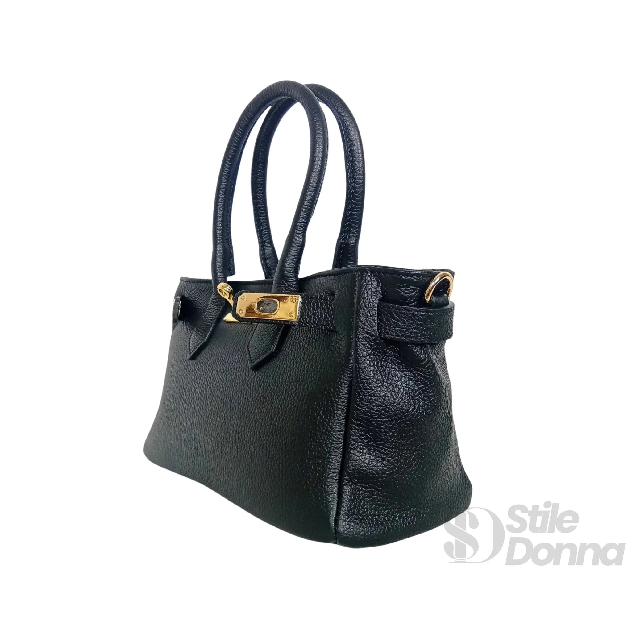 Borsa a Mano in Vera Pelle Made in Italy con Hardware Dorato - Stile Donna Bags
