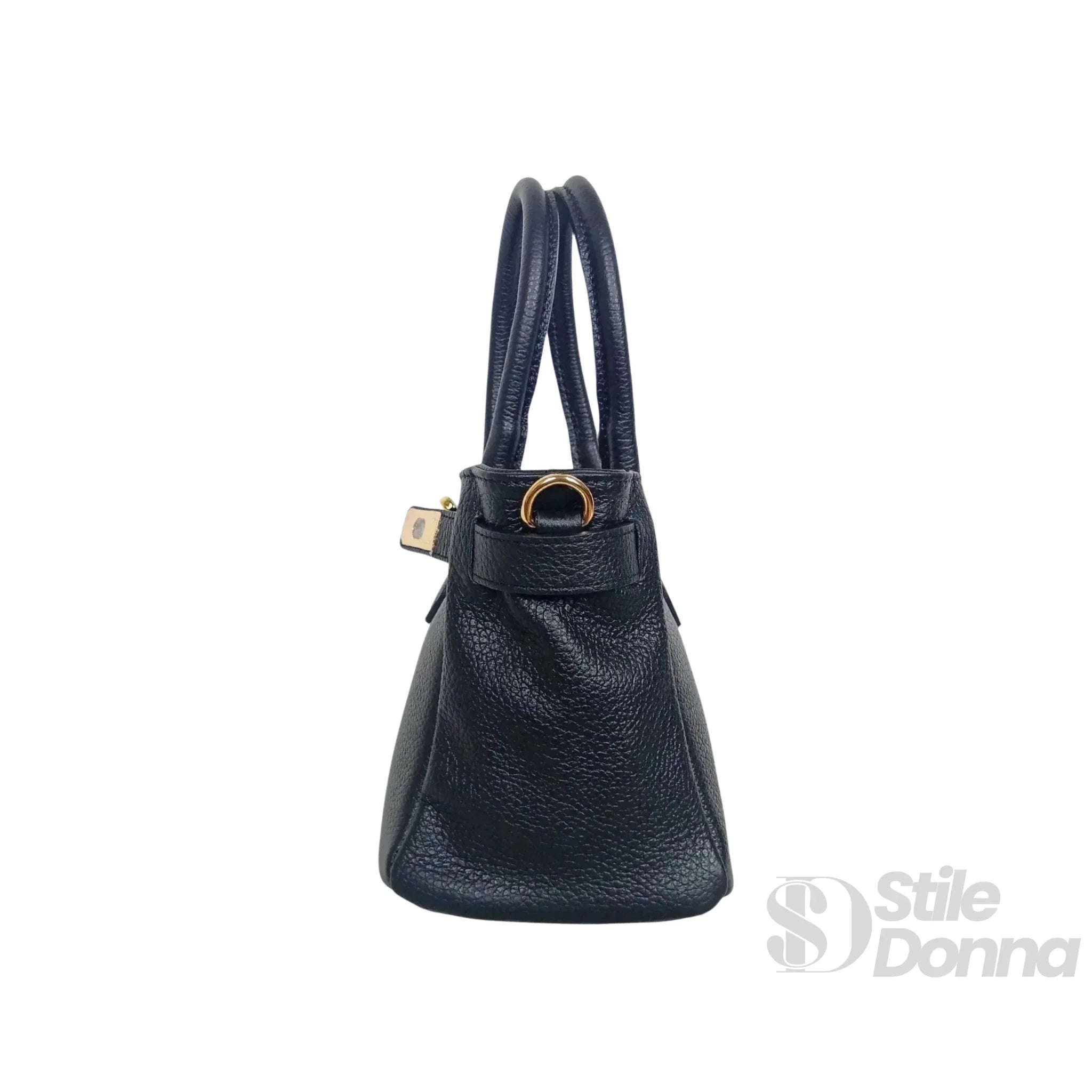 Borsa a Mano in Vera Pelle Made in Italy con Hardware Dorato - Stile Donna Bags