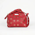 Borsa a Spalla con Occhielli Circolari Dorati in Ecopelle - Stile Donna Bags