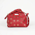 Borsa a Spalla con Occhielli Circolari Dorati in Ecopelle - Stile Donna Bags