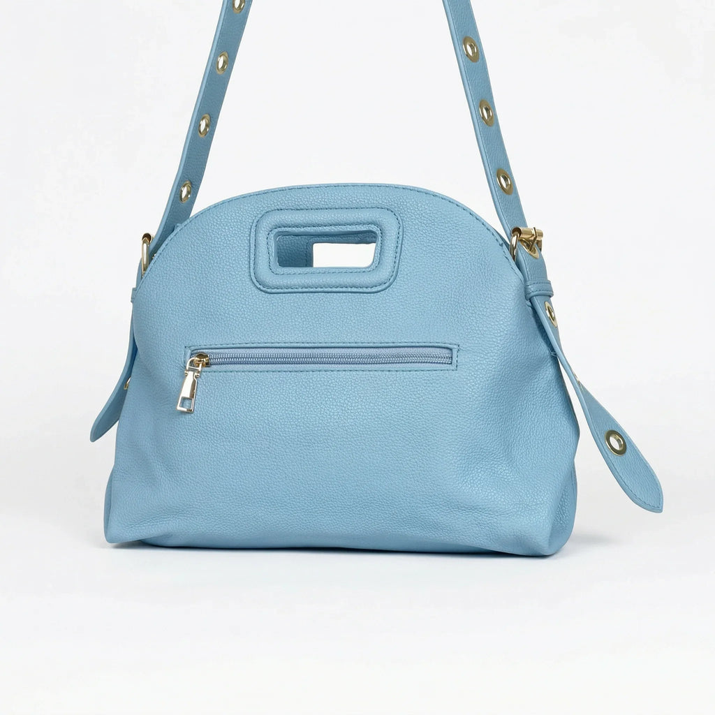 Borsa a Spalla con Occhielli Circolari Dorati in Ecopelle - Stile Donna Bags