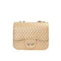 Borsa a Tracolla Beige con Catena Intrecciata in Ecopelle - Stile Donna Bags