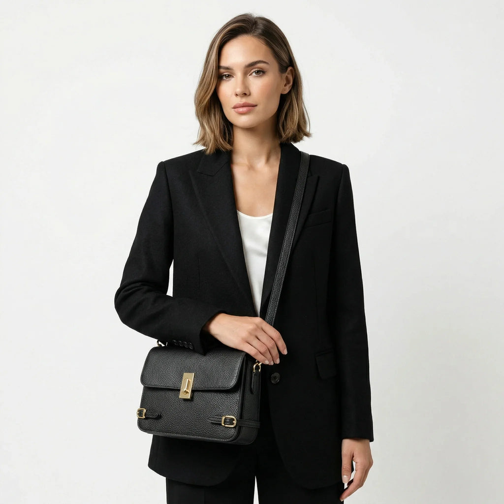 Borsa a Tracolla Buckle Up in Vera Pelle Regolabile - Stile Donna Bags